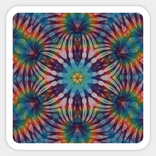 Psychedelic Kaleidoscopic Multi-Color Mandala Number 9 Sticker